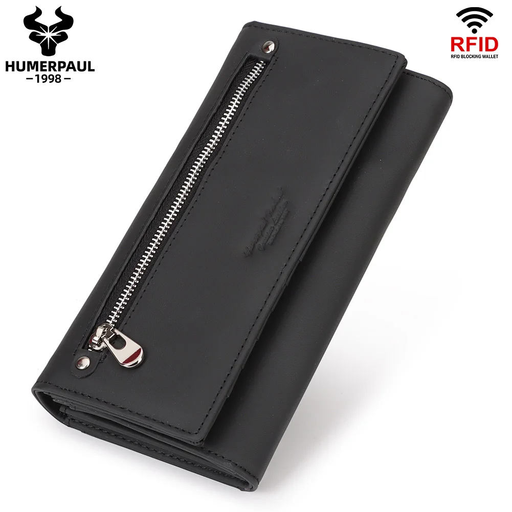 HUMERPAUL Genuine Leather Wallet for Women Long Capacity Cell Phone Handbag with RFID Card Holder and Zipper Coin Purse
HUMERPAUL Genuine Leather Wallet for Women Long Capacity Cell Phone Handbag with RFID Card Holder and Zipper Coin Purse