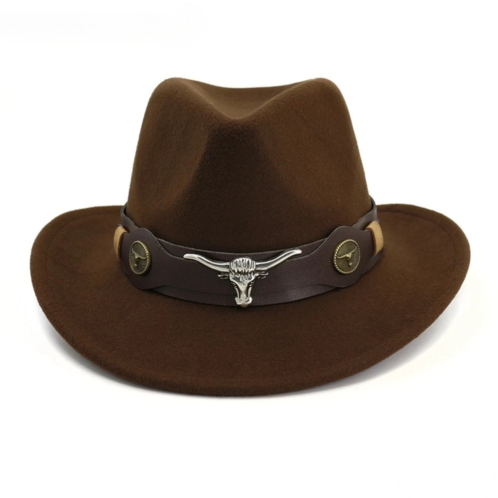 Brown Women's Wool Western Cowboy Hat with Vintage Belt Gentleman Lady Jazz Cowgirl Jazz Unisex Sombrero Cap Burgundy Black
Brown Women's Wool Western Cowboy Hat with Vintage Belt Gentleman Lady Jazz Cowgirl Jazz Unisex Sombrero Cap Burgundy Black