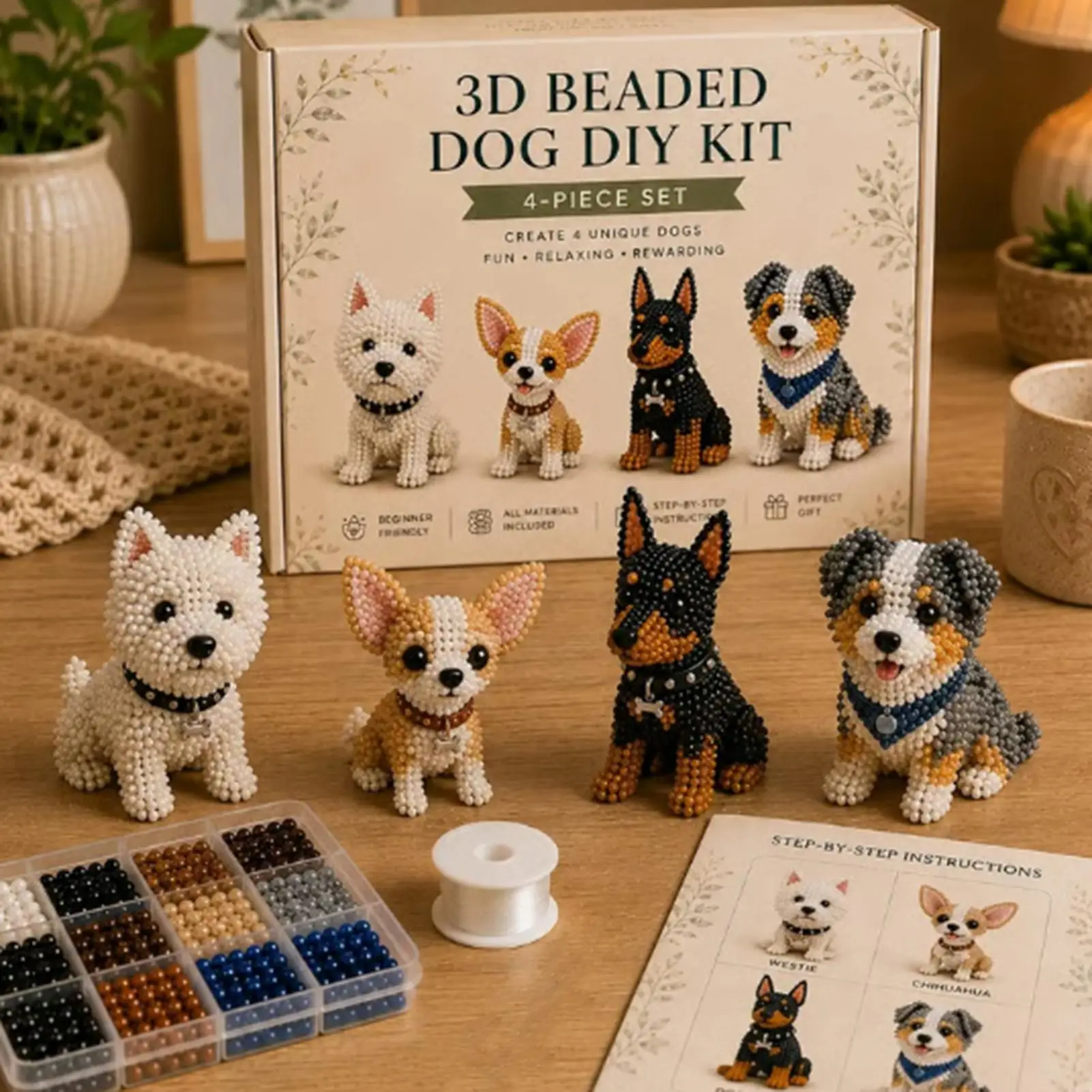 DIY Beaded Animal Kit Small Handmade Beading Craft Supplies 3D Animal Beading Kit for Men Women Boys Girls Teens Youth Hobbyists
DIY Beaded Animal Kit Small Handmade Beading Craft Supplies 3D Animal Beading Kit for Men Women Boys Girls Teens Youth Hobbyists