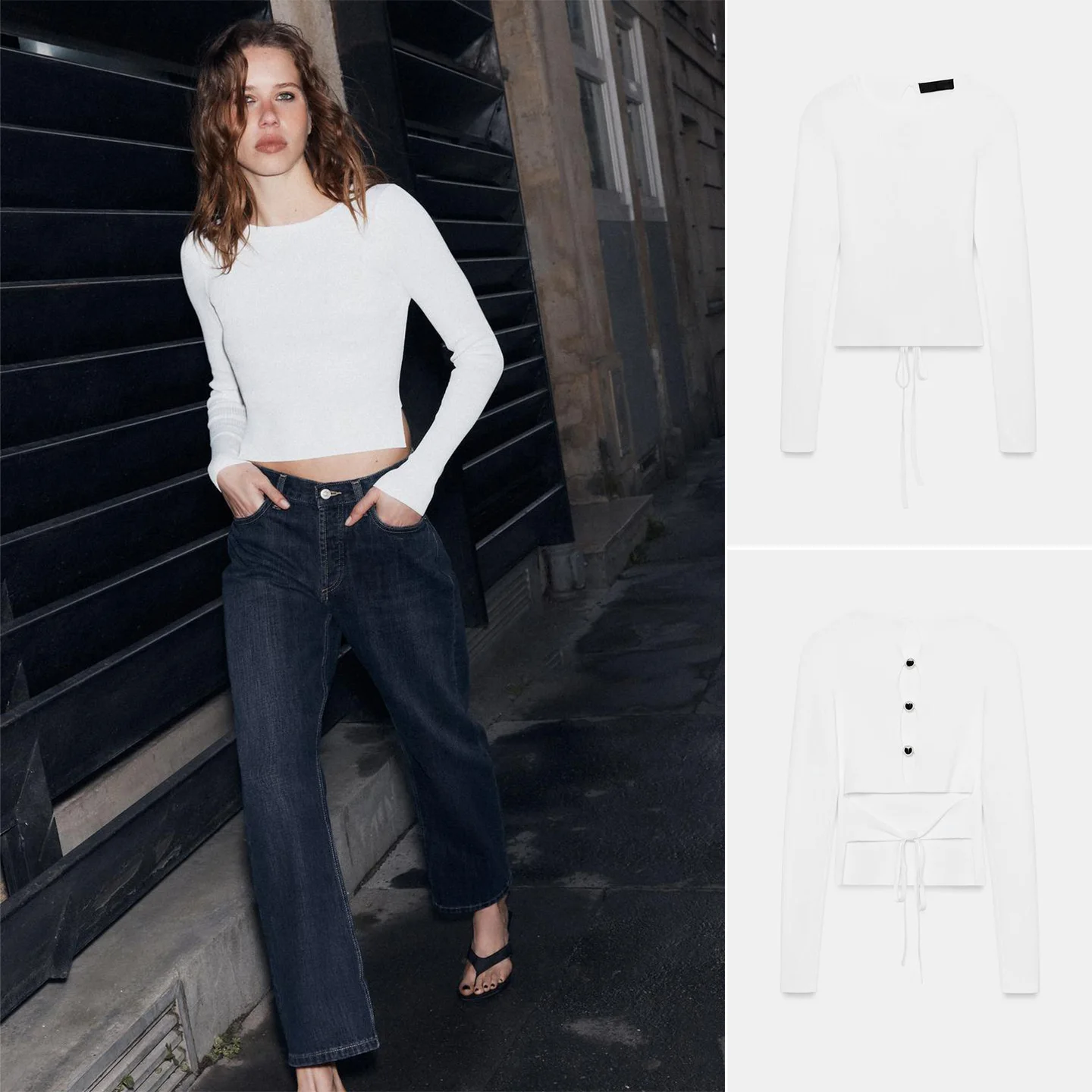 Spring Summer Women's Minimalist Style Knitted Top with Knot Long Sleeve round Neck Backless Ball Decoration
Spring Summer Women's Minimalist Style Knitted Top with Knot Long Sleeve round Neck Backless Ball Decoration