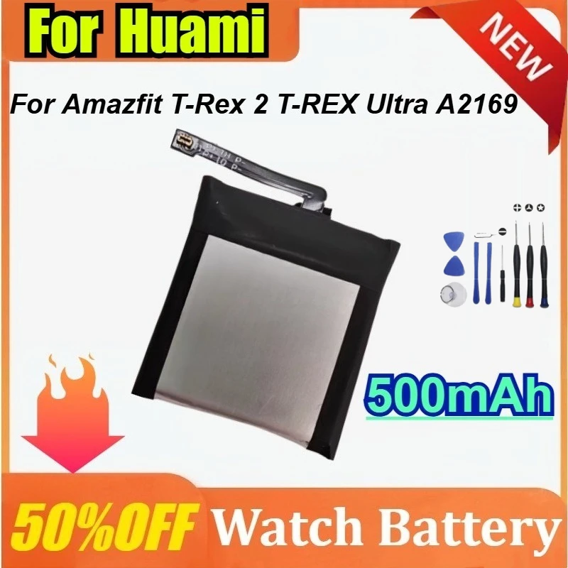 New 500mAh PL572428 Smart Watch Battery for Amazfit T-Rex 2 T-REX Ultra A2169 with free Tools 
New 500mAh PL572428 Smart Watch Battery for Amazfit T-Rex 2 T-REX Ultra A2169 with free Tools