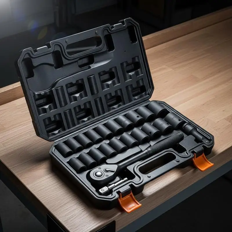 Deep Drive Impact Socket Kit 1/2-Inch Drive For Car Repair Garage Maintenance Professional Workshop 23-Piece SAE Metric 6-Point Cr-V Alloy Steel Ratchet Handle Storage Case
Deep Drive Impact Socket Kit 1/2-Inch Drive For Car Repair Garage Maintenance Professional Workshop 23-Piece SAE Metric 6-Point Cr-V Alloy Steel Ratchet Handle Storage Case