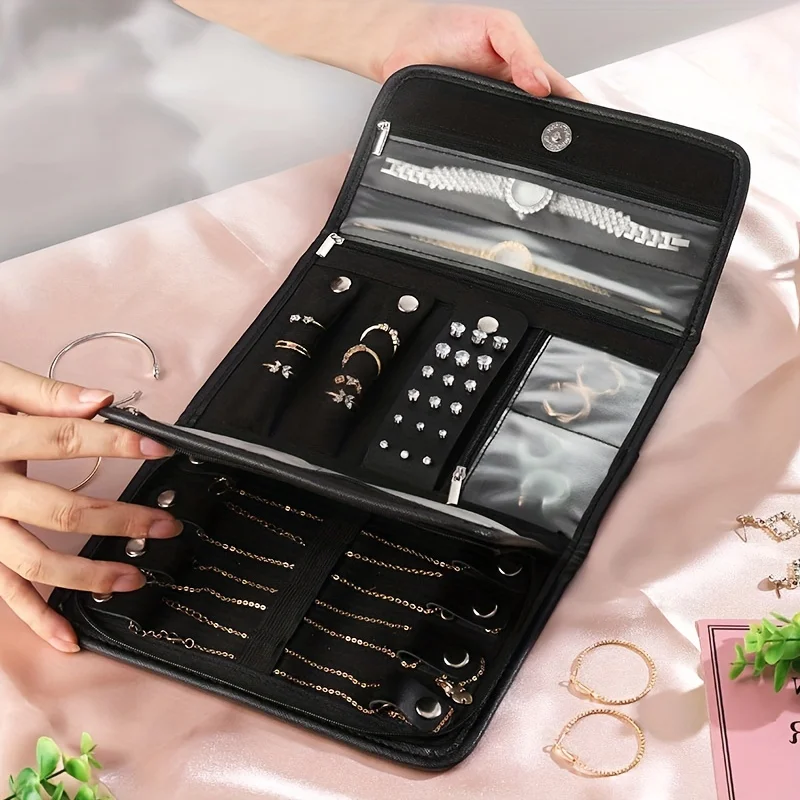 One Piece Exquisite Jewelry Storage Bag Travel Folding Portable Cosmetic Bag Large Capacity Earrings Studs Ring Necklace Organizer 
One Piece Exquisite Jewelry Storage Bag Travel Folding Portable Cosmetic Bag Large Capacity Earrings Studs Ring Necklace Organizer