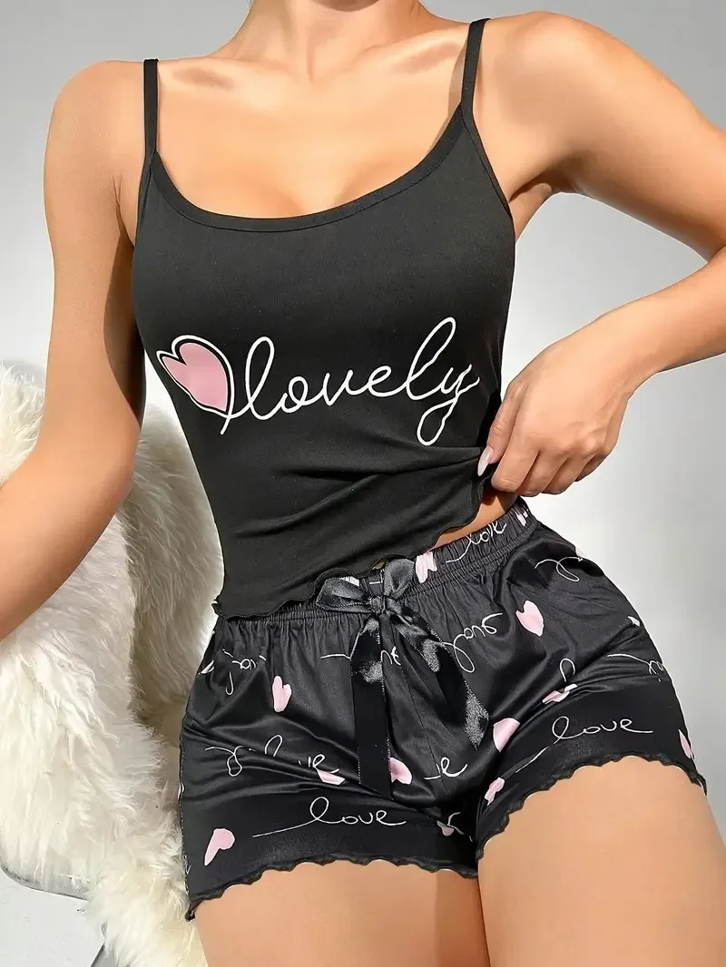 Women's Milk Silk Pajama Set Printed Camisole and Shorts Two-Piece Summer Comfort Homewear Sexy Loungewear Outfit
Women's Milk Silk Pajama Set Printed Camisole and Shorts Two-Piece Summer Comfort Homewear Sexy Loungewear Outfit