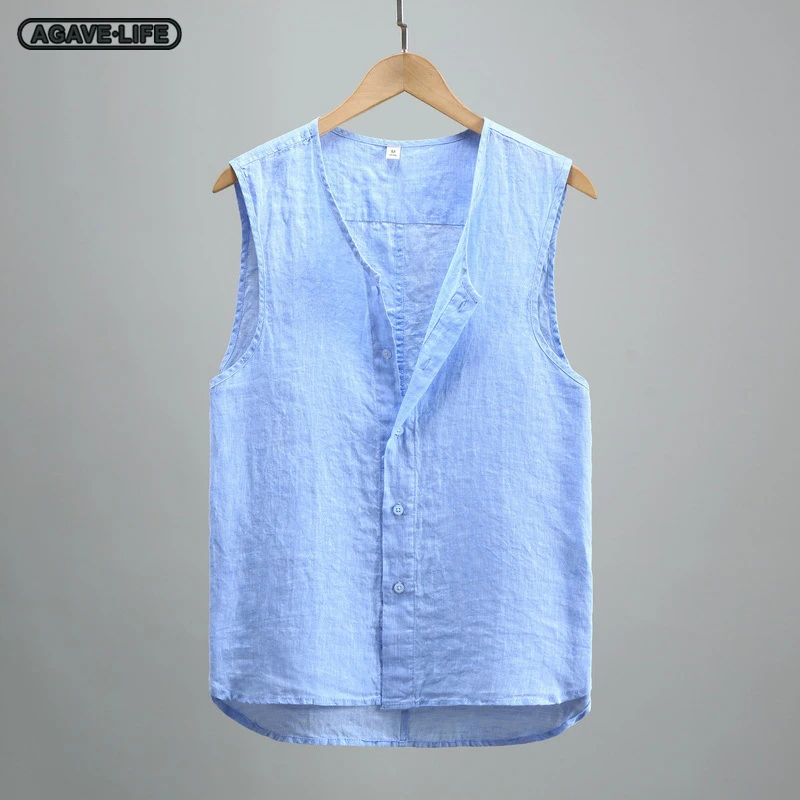 Summer Solid Color Linen Vests Shirt Men Youth Sleeveless Vintage Washed Linen Shirt Men Breathable Thin Button Comfortable Vest
Summer Solid Color Linen Vests Shirt Men Youth Sleeveless Vintage Washed Linen Shirt Men Breathable Thin Button Comfortable Vest