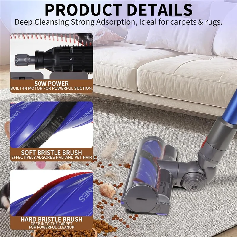 A69eanti-Tangle Replacement Vacuum Head Set For Dyson V8 V10 V11 V15 Cordless Vacuum Cleaner For Carpets Rugs Hardwood Floor
A69eanti-Tangle Replacement Vacuum Head Set For Dyson V8 V10 V11 V15 Cordless Vacuum Cleaner For Carpets Rugs Hardwood Floor