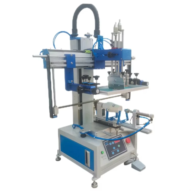 Semi-automatic desktop curved screen printing machine for smooth quality of card paper label printing
Semi-automatic desktop curved screen printing machine for smooth quality of card paper label printing