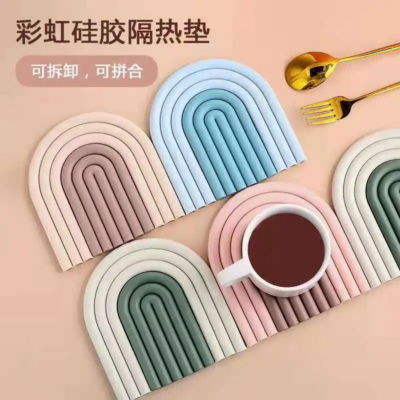 Rainbow Silicone Dining Table Mat, Heat Insulation, High Temperature Resistant Bowl, Dish Casserole, Scald Preventing Met
Rainbow Silicone Dining Table Mat, Heat Insulation, High Temperature Resistant Bowl, Dish Casserole, Scald Preventing Met