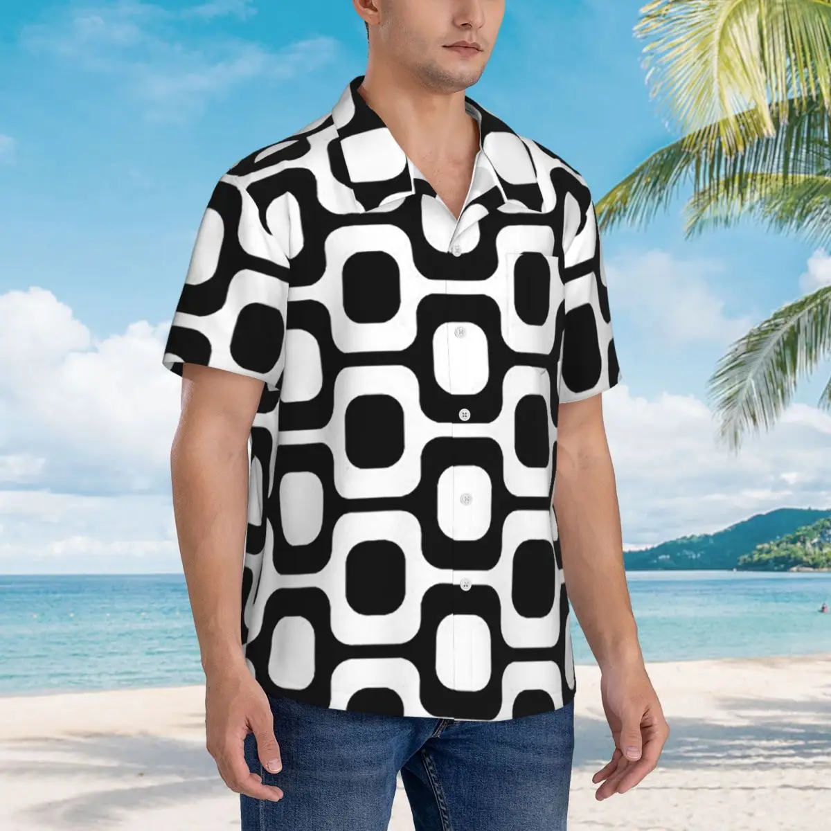 Ipanema Black And White Hawaiian Shirts Casual Men Short Sleeve Shirt for Summer Beach Men's Button Tops
Ipanema Black And White Hawaiian Shirts Casual Men Short Sleeve Shirt for Summer Beach Men's Button Tops