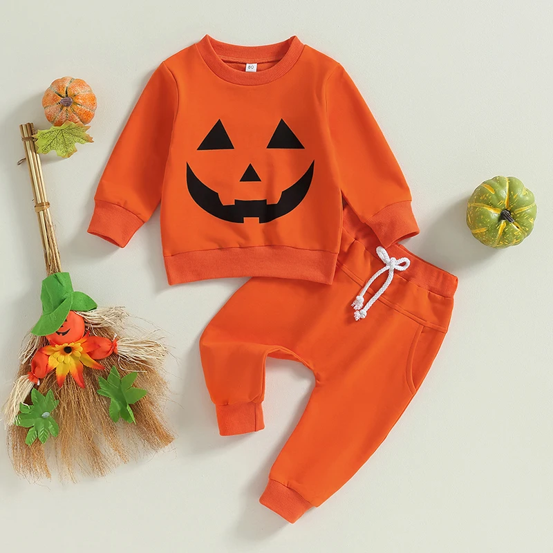 Toddler Baby's Clothes Halloween Costumes Outfits Long Sleeve Pumpkin Face Print T-Shirt Pocket Pants Set Children's Clothing
Toddler Baby's Clothes Halloween Costumes Outfits Long Sleeve Pumpkin Face Print T-Shirt Pocket Pants Set Children's Clothing