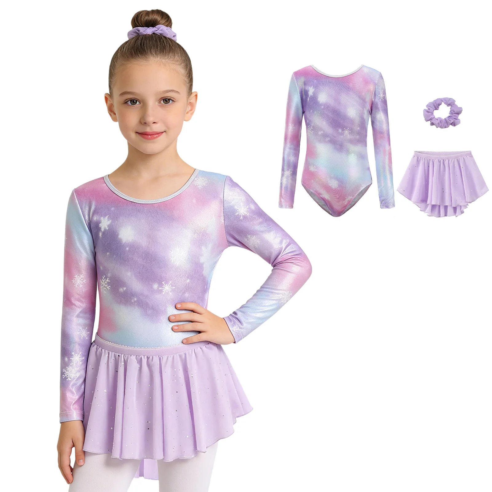 Kids Ballet Dance Performance Costume Girls Gymnastics Bodysuits Dance Outfit Printed Metallic Leotard with Sequined Skirt Suits
Kids Ballet Dance Performance Costume Girls Gymnastics Bodysuits Dance Outfit Printed Metallic Leotard with Sequined Skirt Suits