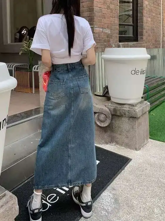 Summer New Women's High Waist Straight Loose Denim Skirt Cotton 00% PVC Fabric Ciwalk Batwing pe Skirt
Summer New Women's High Waist Straight Loose Denim Skirt Cotton 00% PVC Fabric Ciwalk Batwing pe Skirt