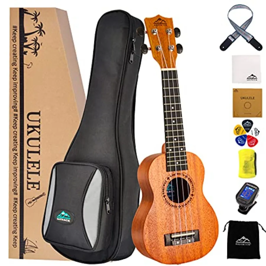 Soprano Ukulele Mahogany 21 inch Beginner Kit with Case and Extra Strings - Ideal for Beginners Rich Warm Tone Natural Wood Fin
Soprano Ukulele Mahogany 21 inch Beginner Kit with Case and Extra Strings - Ideal for Beginners Rich Warm Tone Natural Wood Fin