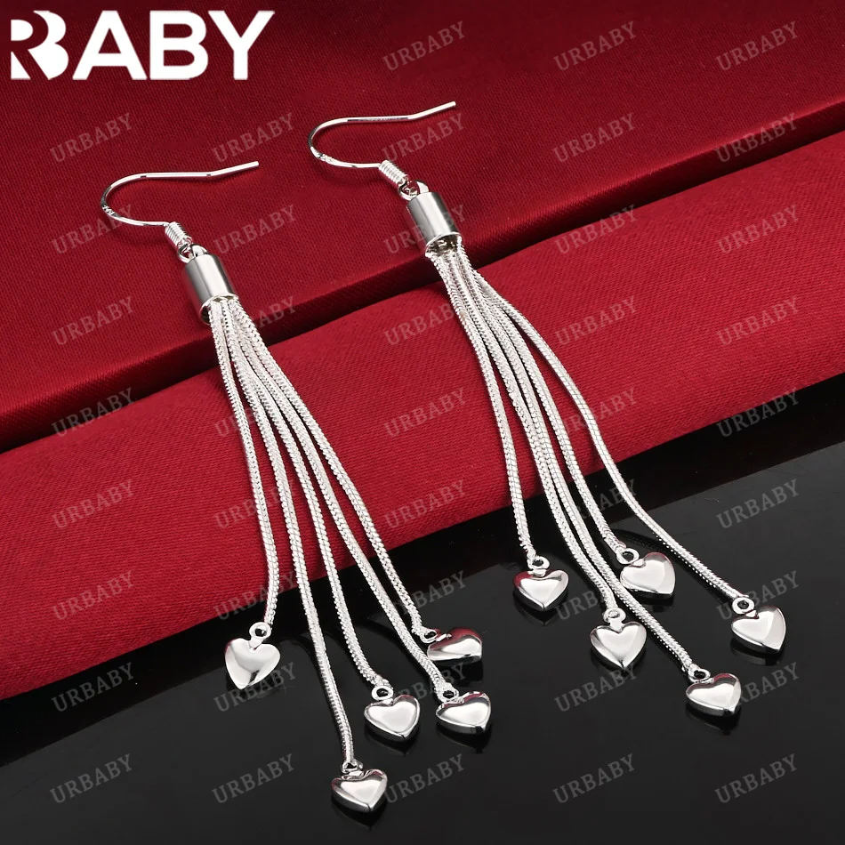 URBABY 925 Sterling Silver Earrings Five Hearts Tassel Drop Earrings For Women Charm Fashion Jewelry
URBABY 925 Sterling Silver Earrings Five Hearts Tassel Drop Earrings For Women Charm Fashion Jewelry