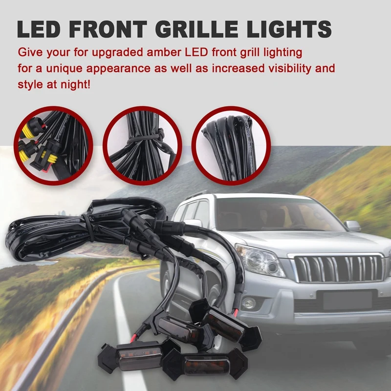 For Toyota Tacoma TRD Pro 2016-2021 RAV4 2019-2021 LED Front Grille Smoked Amber Light Daytime Running Lights Lamp
For Toyota Tacoma TRD Pro 2016-2021 RAV4 2019-2021 LED Front Grille Smoked Amber Light Daytime Running Lights Lamp