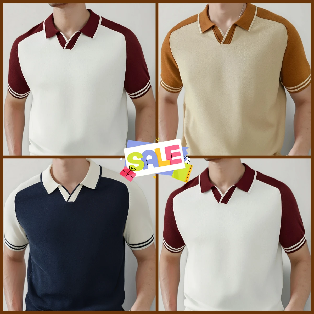 Men's Summer Casual Shirt - Slim Fit Color-Block Design with Contrast Collar & Sleeves, Breathable Stretch Knit Fabric,
Men's Summer Casual Shirt - Slim Fit Color-Block Design with Contrast Collar & Sleeves, Breathable Stretch Knit Fabric,