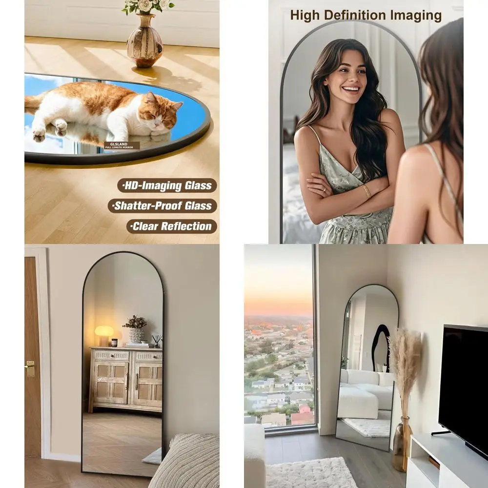 58x19 Inch Full-Length Arched Floor Mirror with Stand, Ideal for Bedroom, Living Room, or Cloakroom in Black
58x19 Inch Full-Length Arched Floor Mirror with Stand, Ideal for Bedroom, Living Room, or Cloakroom in Black