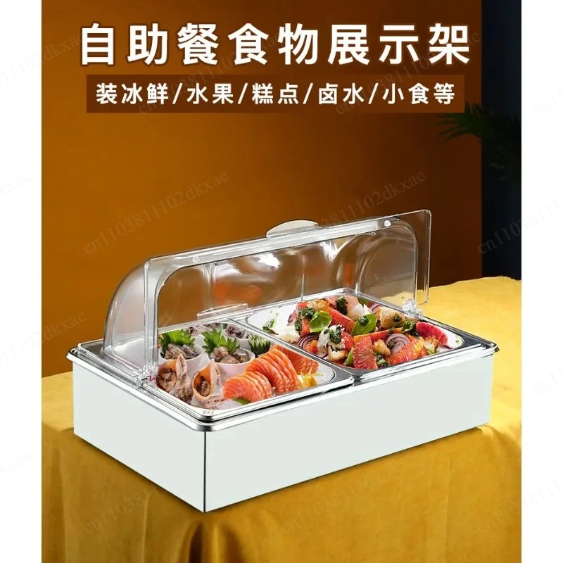 Stainless Steel Chilled Display Stand Ice Tray Transparent Fresh-keeping Cover Flip Display Dust Cover Buffet
Stainless Steel Chilled Display Stand Ice Tray Transparent Fresh-keeping Cover Flip Display Dust Cover Buffet