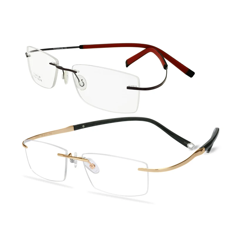 Light Weight Ultra Bendable Hingeless Pure Titanium Rimless IP Vacuum Color Coating Rectangle Hingeless Prescription Glasses
Light Weight Ultra Bendable Hingeless Pure Titanium Rimless IP Vacuum Color Coating Rectangle Hingeless Prescription Glasses