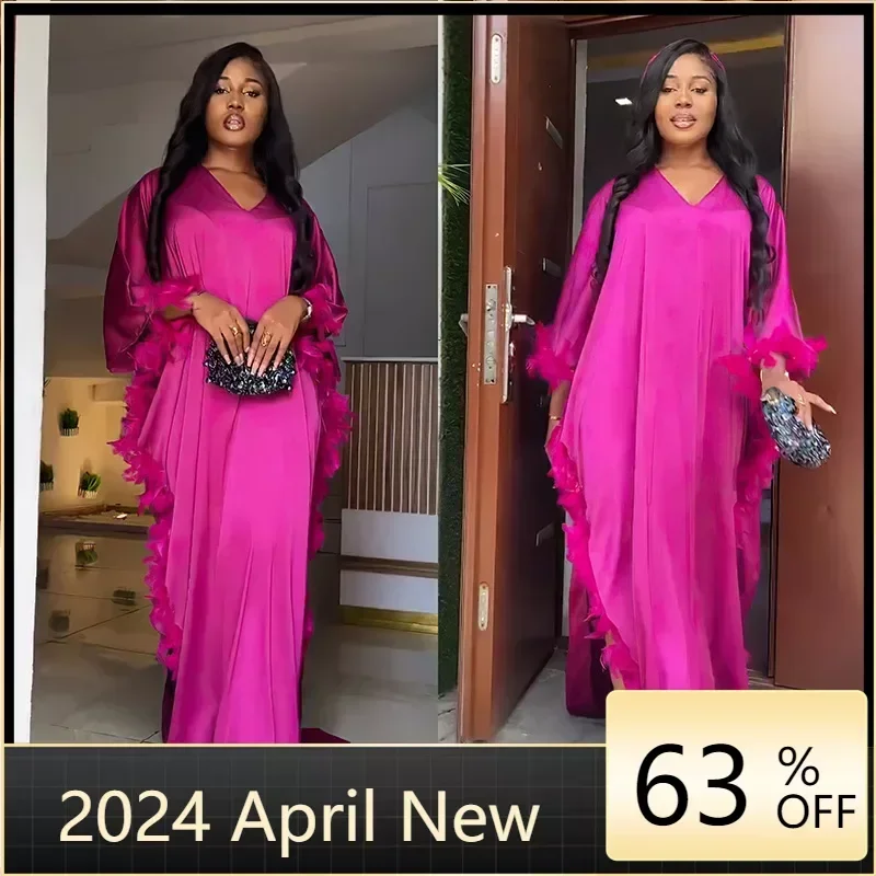 African Long Dress for Women with Headtie Elegant Lady Evening Party Dresses Plus Size V-neck Silk Bubu Dress Muslim Kaftan Robe
African Long Dress for Women with Headtie Elegant Lady Evening Party Dresses Plus Size V-neck Silk Bubu Dress Muslim Kaftan Robe