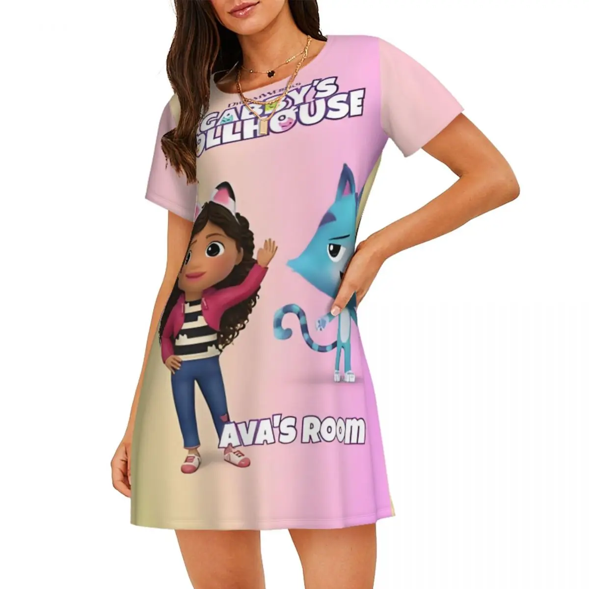 Custom G-Gabbys Dollhouse Women's Short-Sleeved Nightdress Toys And Games Short Sleeve Nightgowns Walking Vacations Nightgowns
Custom G-Gabbys Dollhouse Women's Short-Sleeved Nightdress Toys And Games Short Sleeve Nightgowns Walking Vacations Nightgowns