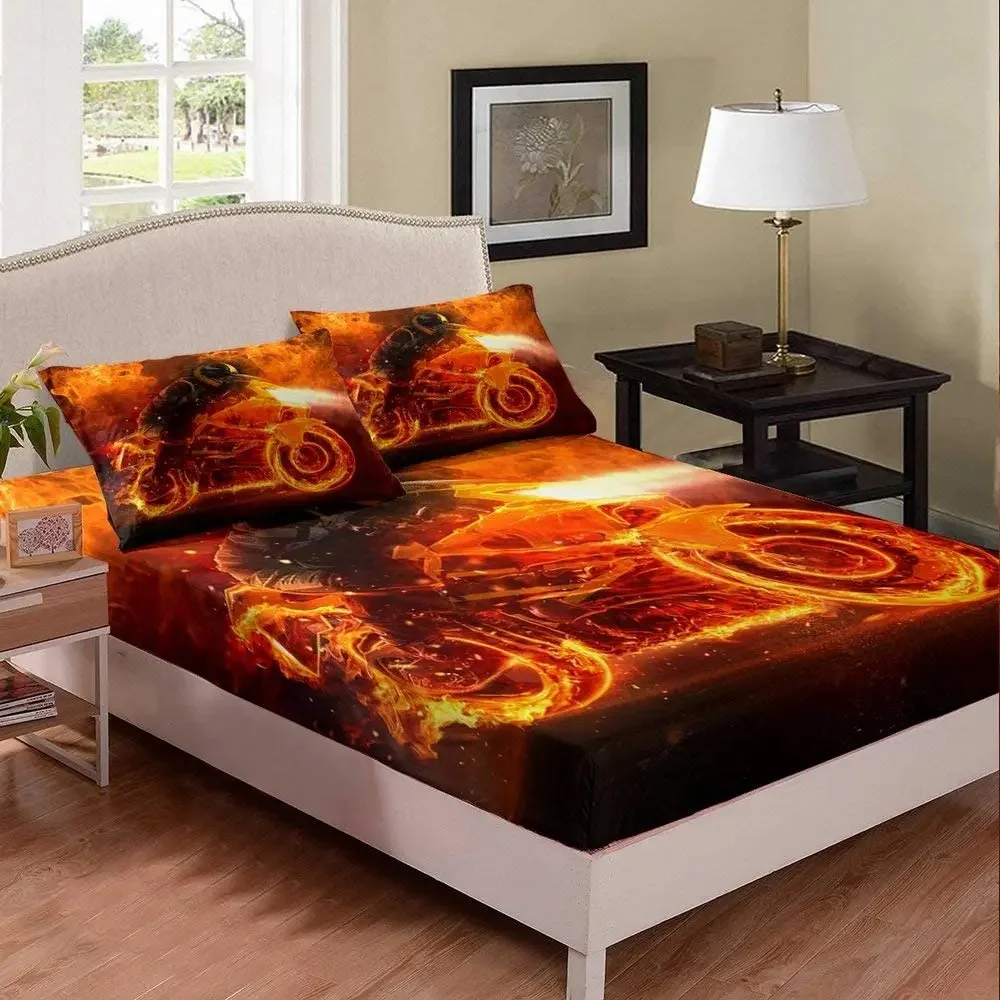 Orange Fire Themed Fitted Sheet Bedding Set King Queen Full Size for Kids Girls Boys 3pcs Include 1 Fitted Sheet 2 Pillow Cases
Orange Fire Themed Fitted Sheet Bedding Set King Queen Full Size for Kids Girls Boys 3pcs Include 1 Fitted Sheet 2 Pillow Cases