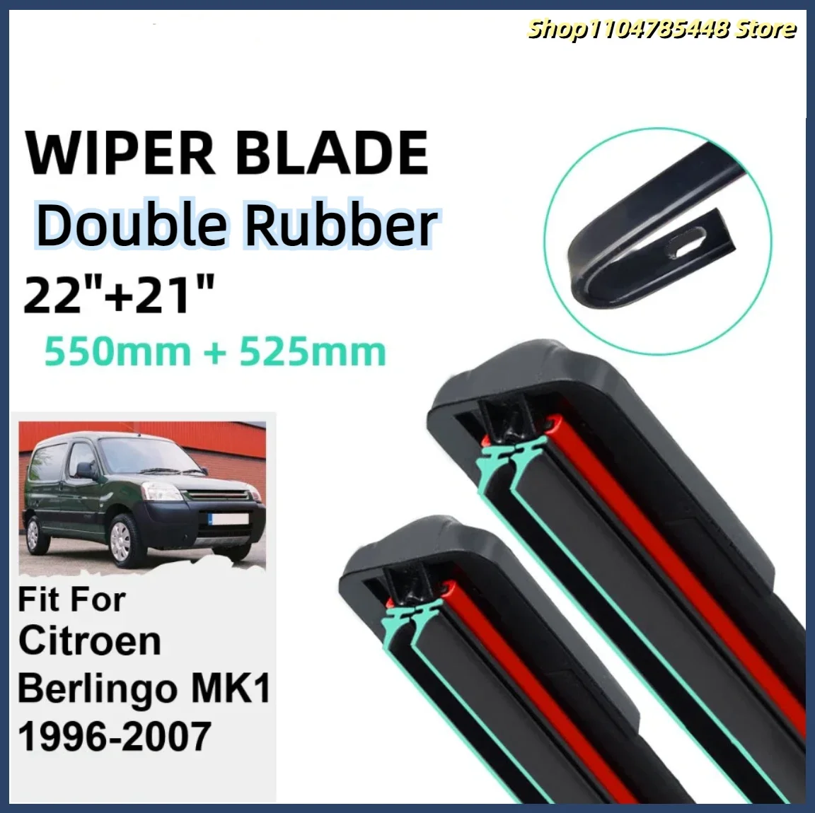 Double Rubber Car Wiper Blades for Citroen Berlingo MK1 1996-2007 Front Rubber Car Accessories 2003 2004 2005 2006 2007
Double Rubber Car Wiper Blades for Citroen Berlingo MK1 1996-2007 Front Rubber Car Accessories 2003 2004 2005 2006 2007