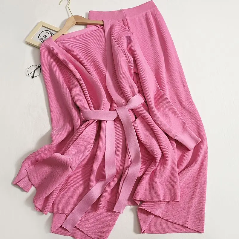 2 Piece New Elegant Women's Clothing Outfit Lace up Knitted Women Cardigan + High Waist Slim Wide Leg Long Pants Two Pieces Set!
2 Piece New Elegant Women's Clothing Outfit Lace up Knitted Women Cardigan + High Waist Slim Wide Leg Long Pants Two Pieces Set!