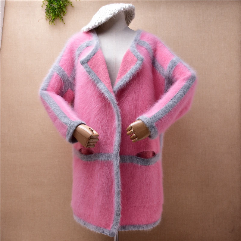 female women autumn winter thick pink hairy mink cashmere knitted suit collar long sleeve loose cardigan angora fur coat sweater
female women autumn winter thick pink hairy mink cashmere knitted suit collar long sleeve loose cardigan angora fur coat sweater