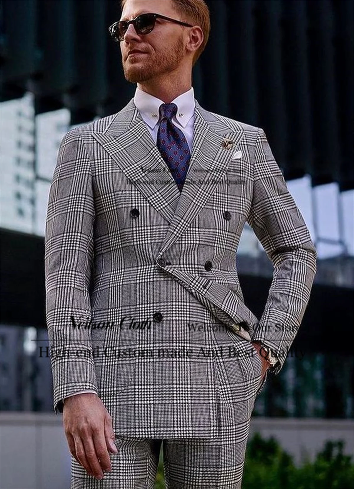 Plaid Double Breasted Male Prom Blazers 2 Pieces Sets Peaked Lapel Groom Wedding Tuxedos Customized Business Costume Homme
Plaid Double Breasted Male Prom Blazers 2 Pieces Sets Peaked Lapel Groom Wedding Tuxedos Customized Business Costume Homme