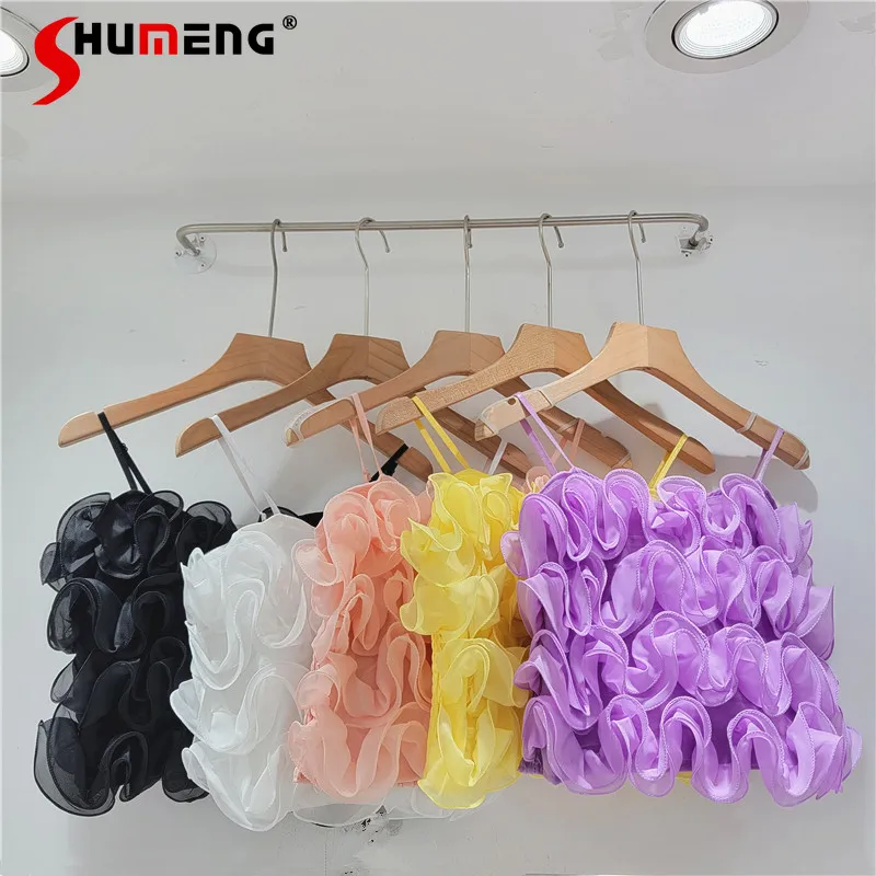 Summer Sweet Girl Mesh 3D Flower Sling Crop Top 2024 New Japanese Style High Waist Short Camisole Sexy Pure Color Slip Tank Tops
Summer Sweet Girl Mesh 3D Flower Sling Crop Top 2024 New Japanese Style High Waist Short Camisole Sexy Pure Color Slip Tank Tops