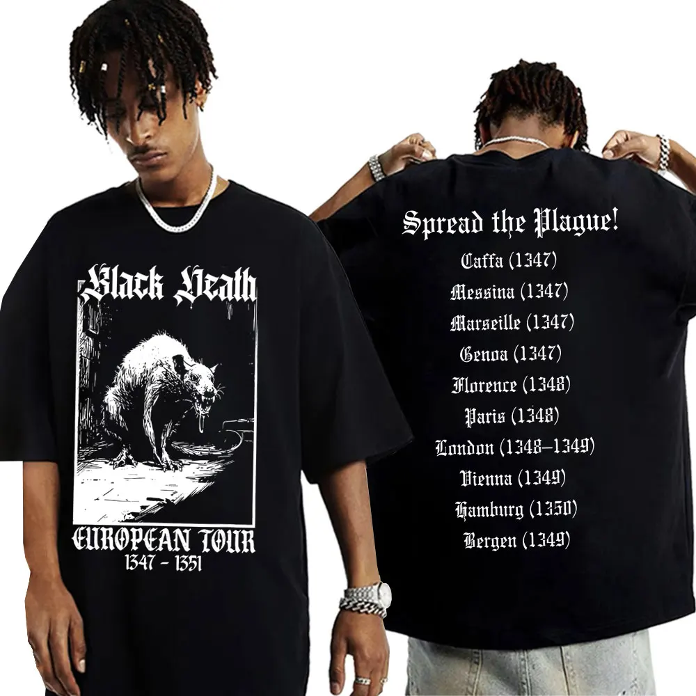 90s Classic Vintage Rock Band Bubonic Plague European Tour T-shirts Gothic Punk Rat Graphic T Shirts Men Loose Oversized T-shirt
90s Classic Vintage Rock Band Bubonic Plague European Tour T-shirts Gothic Punk Rat Graphic T Shirts Men Loose Oversized T-shirt