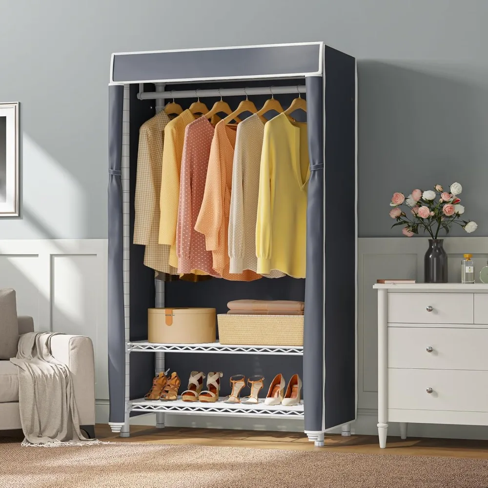 Tiers Heavy Duty Garment Racks with Cover Small Space Freestanding Wardrobe Covered Clothes Rack for Hanging Clothes Portable
Tiers Heavy Duty Garment Racks with Cover Small Space Freestanding Wardrobe Covered Clothes Rack for Hanging Clothes Portable
