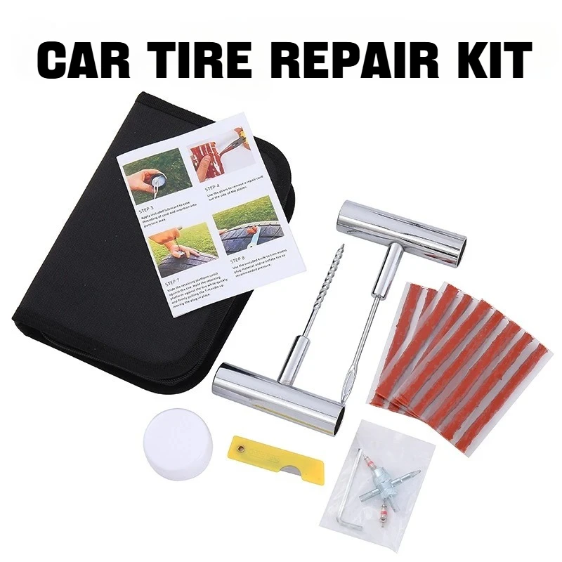 24 46 62Pcs Tire Repair Kit Puncture Plug Tool Set For Auto Car Bike Motorcycle Studding Garage Accessories Emergency Tool
24 46 62Pcs Tire Repair Kit Puncture Plug Tool Set For Auto Car Bike Motorcycle Studding Garage Accessories Emergency Tool