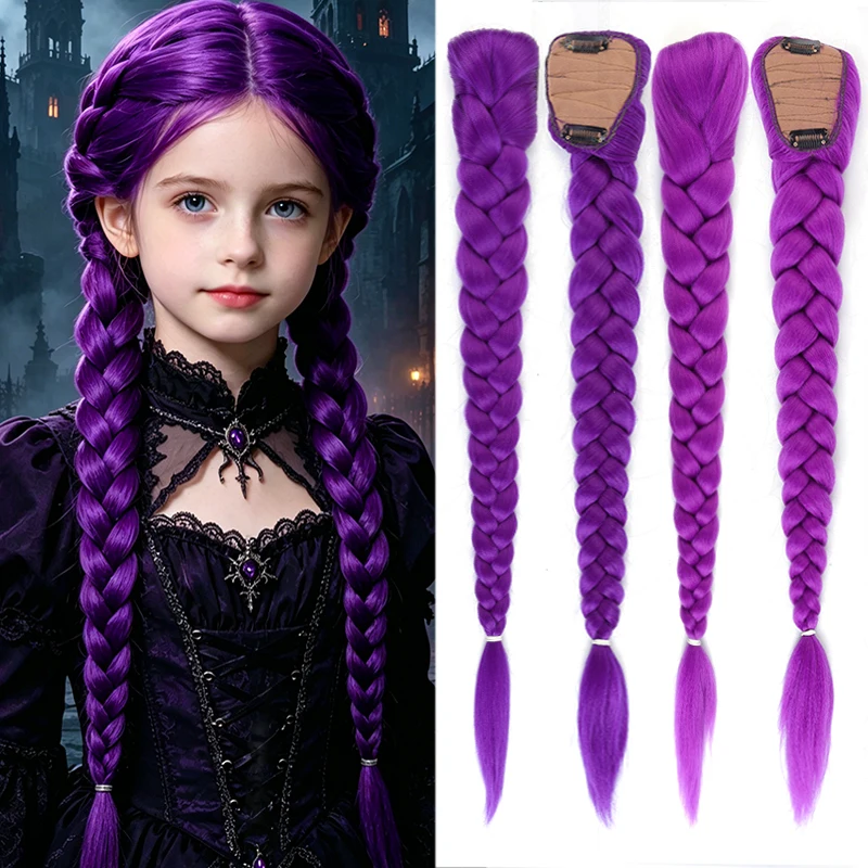 26 inch synthetic braided purple hair ponytail long ponytail with clip for children girls Halloween Christmas
26 inch synthetic braided purple hair ponytail long ponytail with clip for children girls Halloween Christmas