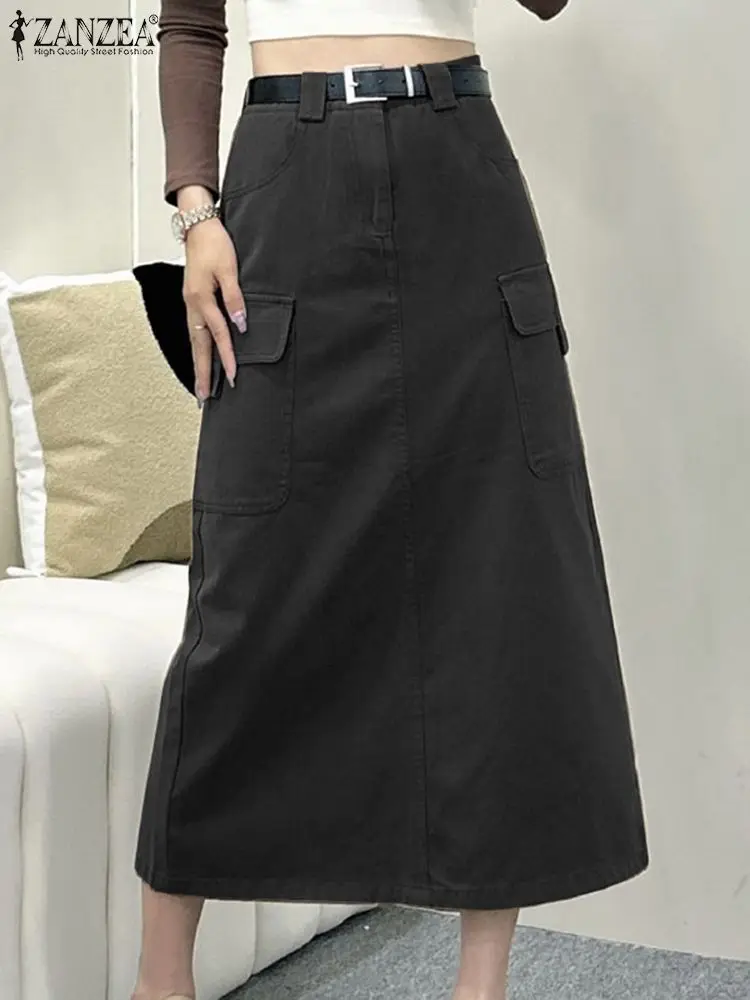ZANZEA Woman Elegant Cargo Skirts Fashion Solid Color Skirt Casual OL Work Robe Jupe Vintage Button Down Front Dress Oversized
ZANZEA Woman Elegant Cargo Skirts Fashion Solid Color Skirt Casual OL Work Robe Jupe Vintage Button Down Front Dress Oversized
