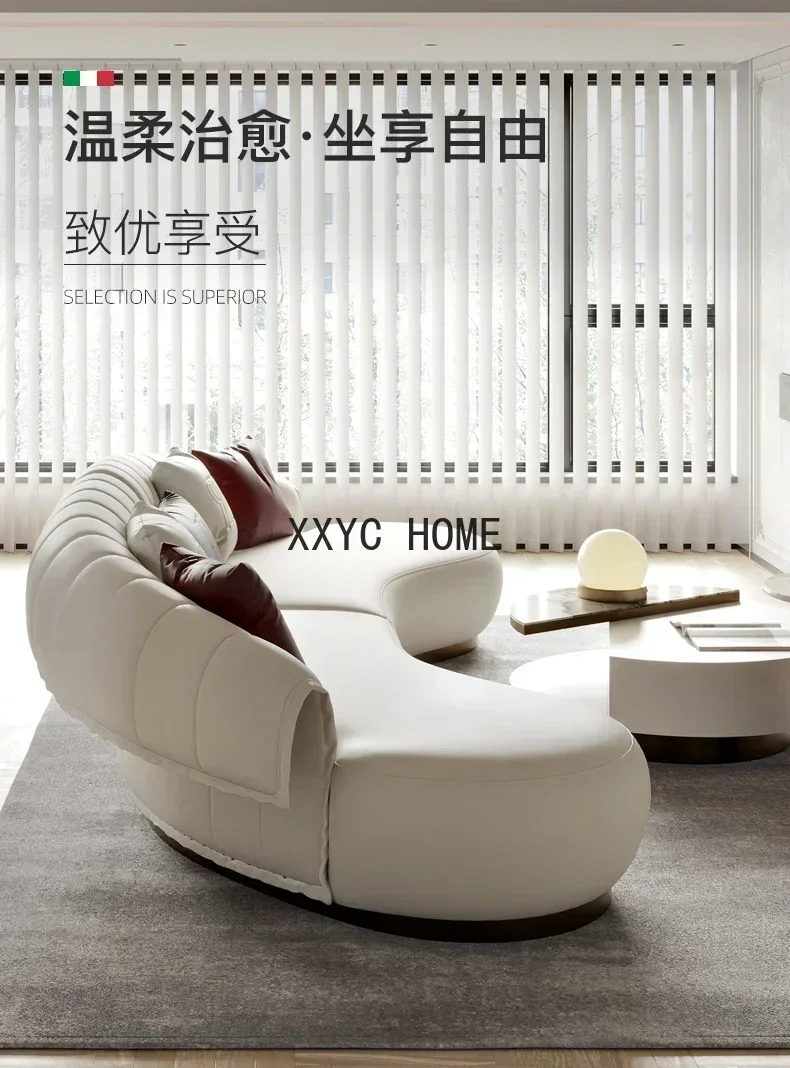 Cream Style Luxury Leather U-shaped Curved Large Sofa
Cream Style Luxury Leather U-shaped Curved Large Sofa
