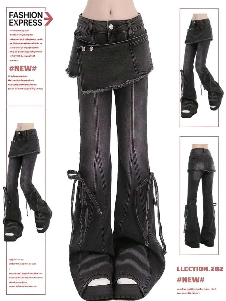 Extended plus Size Bell Bottom Jeans Women's Black Belted Slim Fit Trousers Casual High Waist Denim Pants with Pockets 2026 S...
Extended plus Size Bell Bottom Jeans Women's Black Belted Slim Fit Trousers Casual High Waist Denim Pants with Pockets 2026 S...