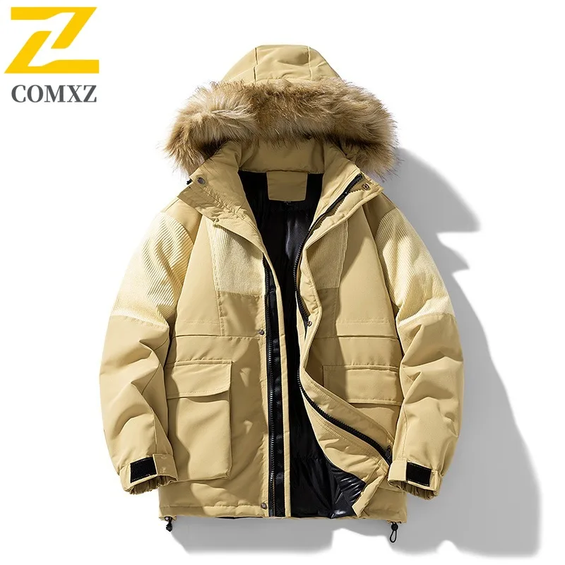 COMXZ New Autumn Winter Men Fur Collar Cotton Coat Mid Length Padded Coat Korean waterproof windproof Down Cotton Jacket 2025
COMXZ New Autumn Winter Men Fur Collar Cotton Coat Mid Length Padded Coat Korean waterproof windproof Down Cotton Jacket 2025