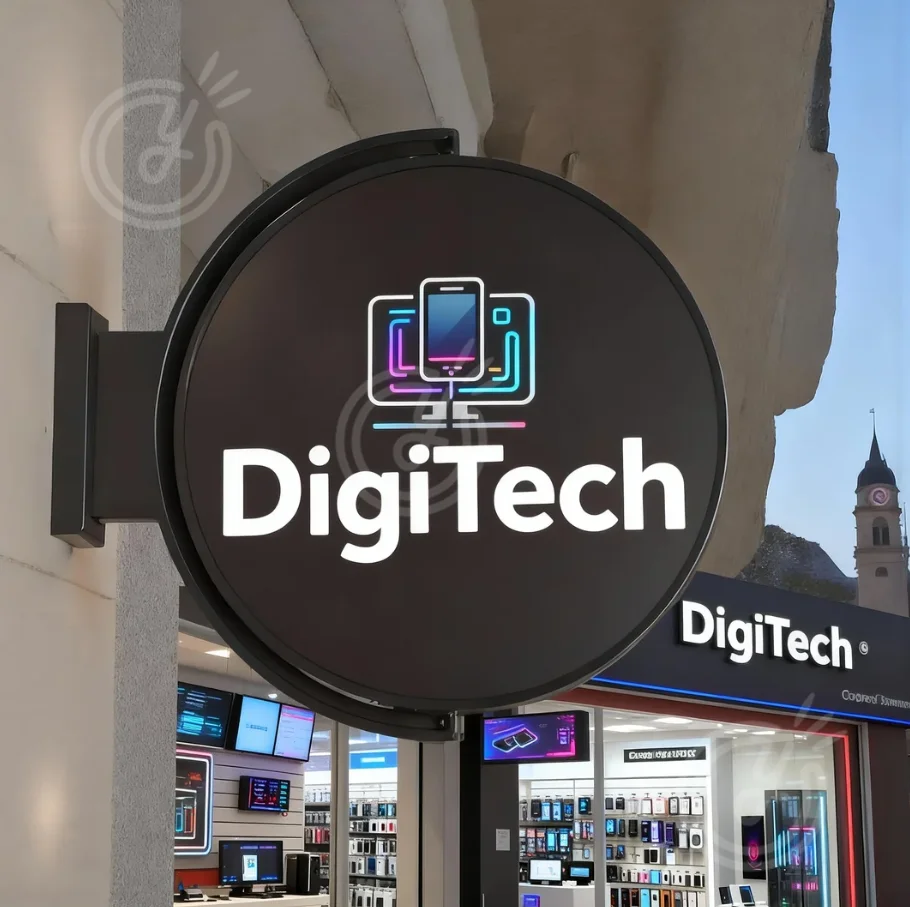 Rotating Light Sign LED Double-sided 360 Rotating Box Waterproof Custom DigiTech Logo Personal Double Sided Outdoor Customizable