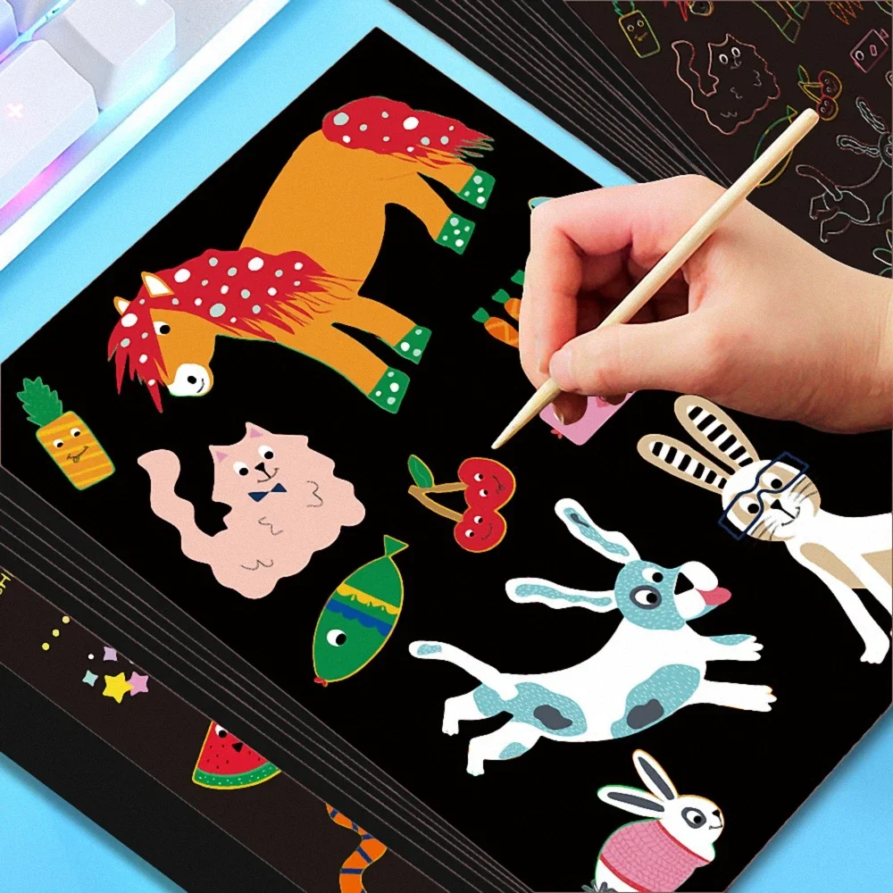 9-pack Cartoon Scratch Painting Kids Note Cards Art Creative Scratch Print DIY Graffiti Tool Set Perfect gift for Children
9-pack Cartoon Scratch Painting Kids Note Cards Art Creative Scratch Print DIY Graffiti Tool Set Perfect gift for Children