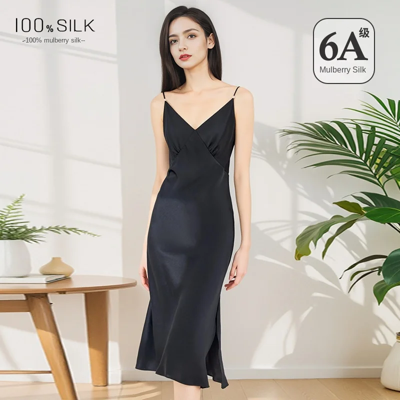 100% Mulberry Camisole Nightgown Women's Long Sleeping Dress Silk V Neck Sleepwear Solid Color Slip Nightdress
100% Mulberry Camisole Nightgown Women's Long Sleeping Dress Silk V Neck Sleepwear Solid Color Slip Nightdress