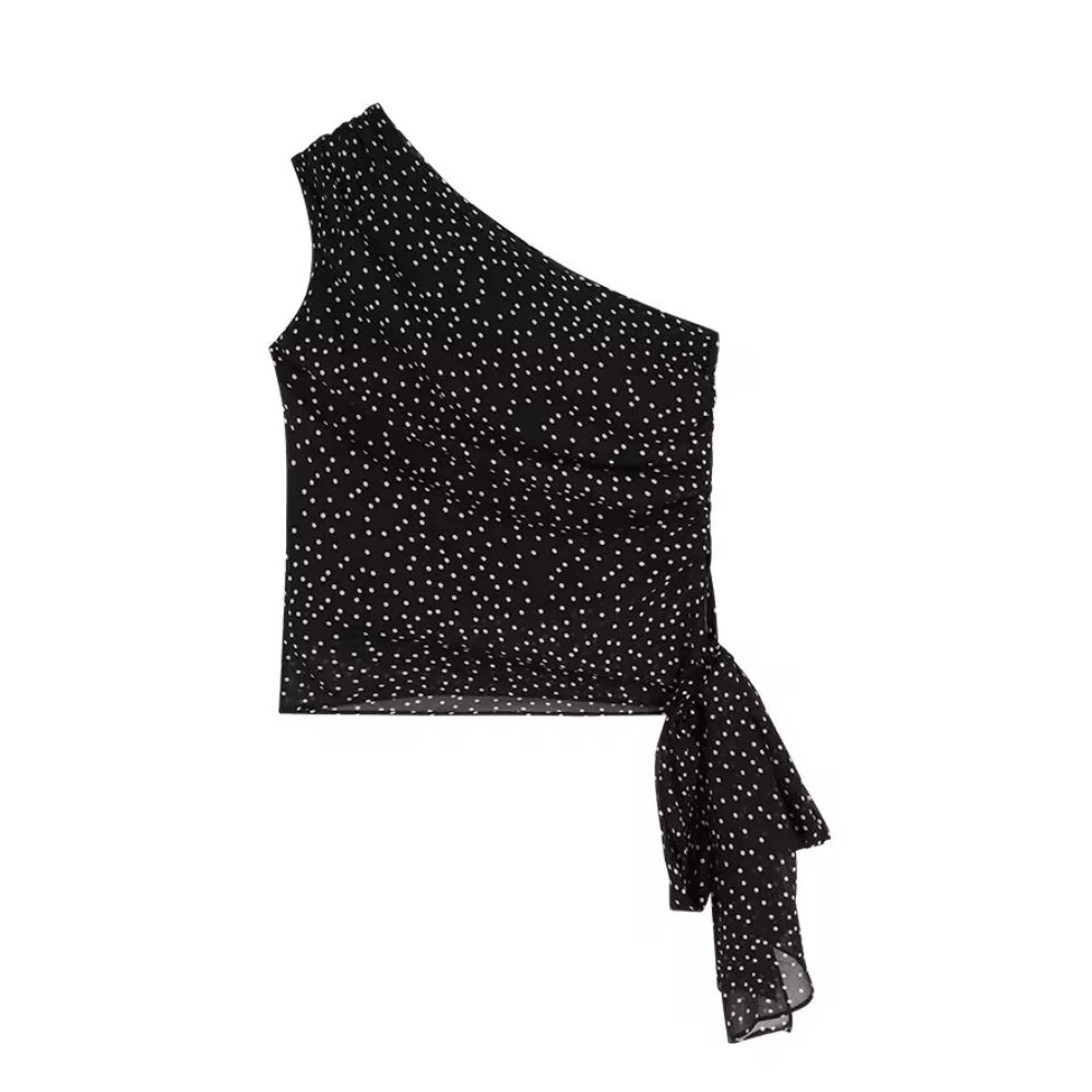 crop top sexy 2025 Summer New Women Sleeveless Polka Dot Tops Retro One Shoulder Slim Waist Shirts womens top
crop top sexy 2025 Summer New Women Sleeveless Polka Dot Tops Retro One Shoulder Slim Waist Shirts womens top