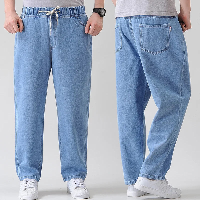 Spring Summer Thin Men's Jeans High Waist Drawstring Elastic Waist Denim Trousers 7XLPlus Size Men Loose Straight Jeans Pants
Spring Summer Thin Men's Jeans High Waist Drawstring Elastic Waist Denim Trousers 7XLPlus Size Men Loose Straight Jeans Pants