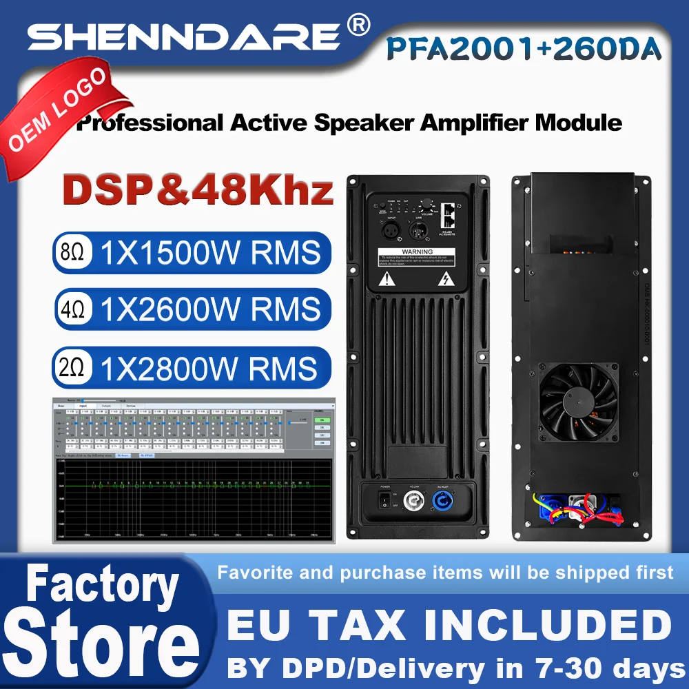 Модуль усилителя ShennDare PFA2001+260DA Professional Active Speaker Class D с DSP, 1 x 1500 Вт, 8 Ом, DJ-усилитель, 1 x 2600 Вт, 4 Ом
Модуль усилителя ShennDare PFA2001+260DA Professional Active Speaker Class D с DSP, 1 x 1500 Вт, 8 Ом, DJ-усилитель, 1 x 2600 Вт, 4 Ом
