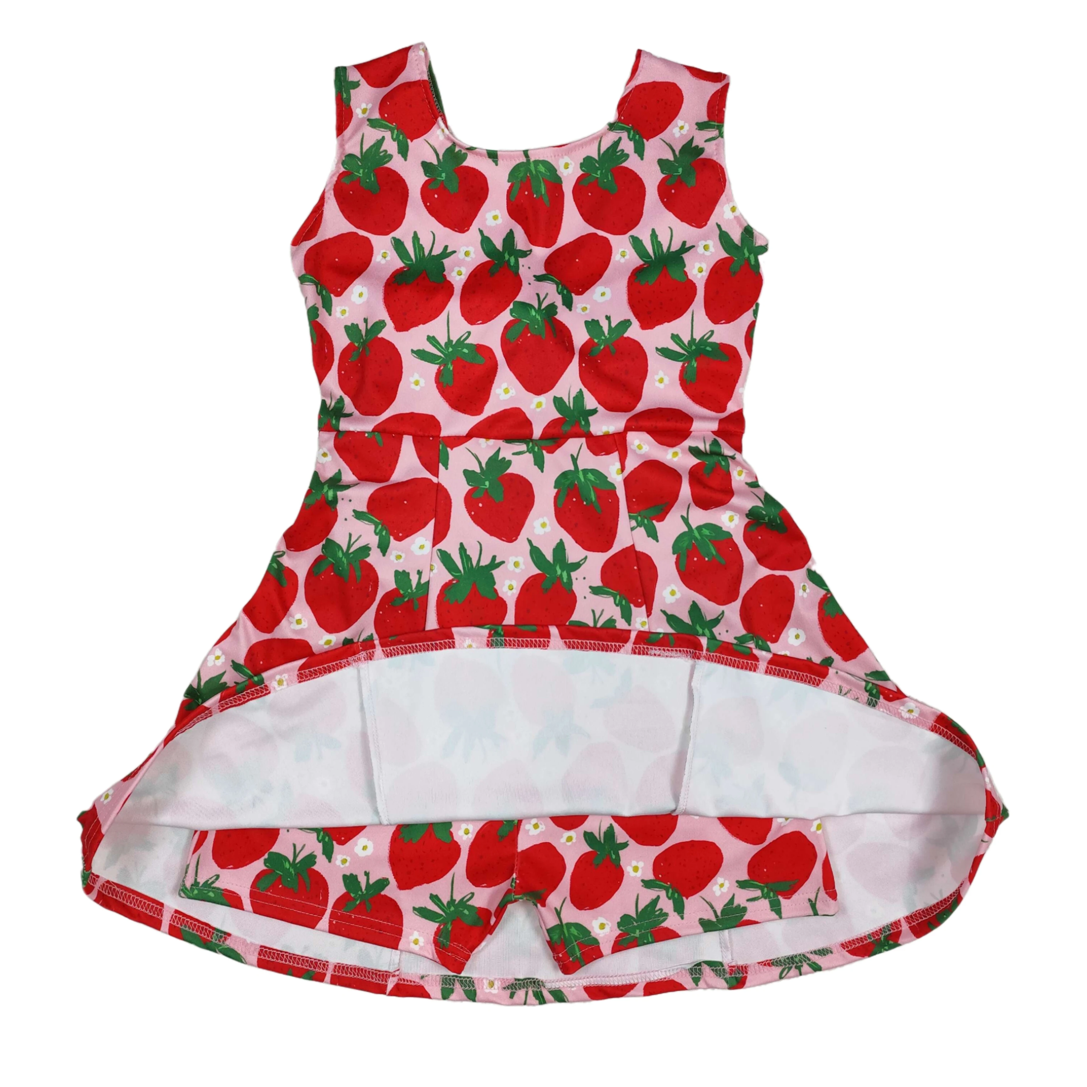 Hot Sale Baby Girls Red Strawberry Sleeveless Knee Length Dress Shorts Lining Kids Designer Clothes Kids One-Piece Active Wear
Hot Sale Baby Girls Red Strawberry Sleeveless Knee Length Dress Shorts Lining Kids Designer Clothes Kids One-Piece Active Wear