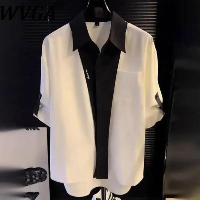 WVGA Spring Summer New Men Streetwear Color-Block Fashion Short Sleeve Shirt Niche Chic Casual Turn -Down Collar Tops Ins W24458
WVGA Spring Summer New Men Streetwear Color-Block Fashion Short Sleeve Shirt Niche Chic Casual Turn -Down Collar Tops Ins W24458