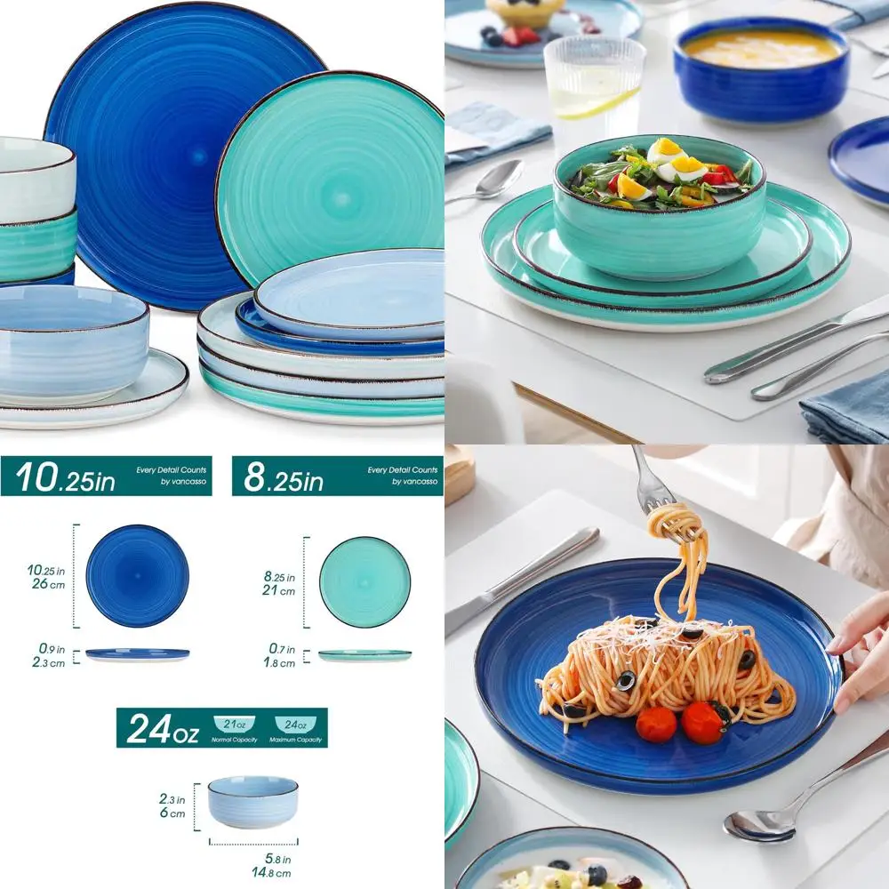 Столовый набор из керамики на 4 предмета, столовая посуда Blue Bonita, можно мыть в посудомоечной машине и использовать в микроволновой печи
Столовый набор из керамики на 4 предмета, столовая посуда Blue Bonita, можно мыть в посудомоечной машине и использовать в микроволновой печи