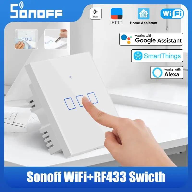 SONOFF TX Series T1 WiFi RF Smart Switch Таймер/RF Пульт дистанционного управления/приложением/голосовое управление Работа с Alexa Google Smartthings Home Assistant
SONOFF TX Series T1 WiFi RF Smart Switch Таймер/RF Пульт дистанционного управления/приложением/голосовое управление Работа с Alexa Google Smartthings Home Assistant