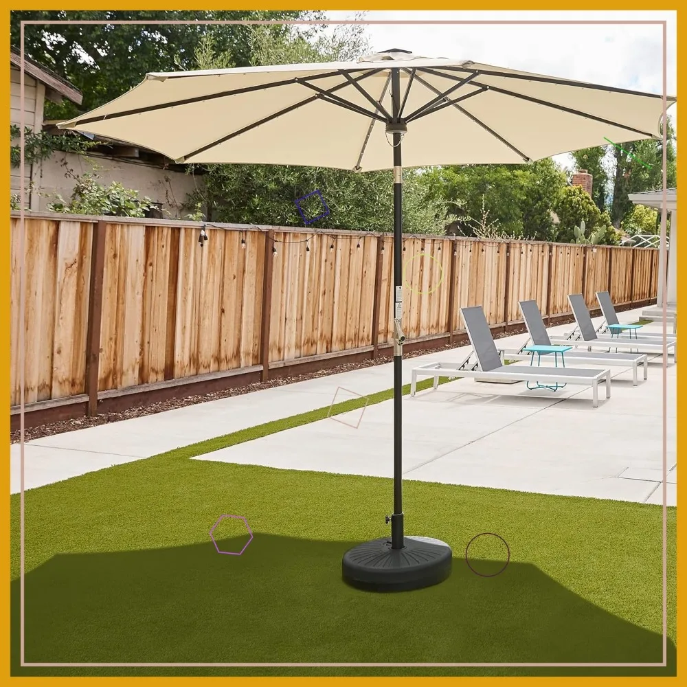 9 ft Outdoor Patio Umbrella with 40 LED Solar Lights, Waterproof UV30+ Fade Resistant for Garden, Deck, Pool and Beach
9 ft Outdoor Patio Umbrella with 40 LED Solar Lights, Waterproof UV30+ Fade Resistant for Garden, Deck, Pool and Beach